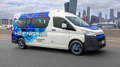 Hydrogen-fuelled Toyota HiAce twin-turbo V6 unveiled ahead of Australian pilot program