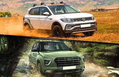 Candy White - Volkswagen Taigun Trail Edition vs Hyundai Creta Adventure Edition: Compared In Images - cardekho.com - India - Volkswagen