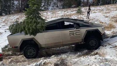 Ford - Watch This Tesla Cybertruck Stuck In Snow Get Saved By Two Ford Pickups - motor1.com - state California