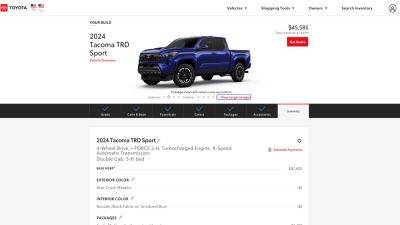 Here’s the 2024 Toyota Tacoma Configurator Before You’re Supposed to Play With It