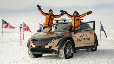 Jeremy Clarkson - James May - Nissan Ariya electric SUV claims world-first North to South Pole drive - drive.com.au - Britain - city Santa - Scotland