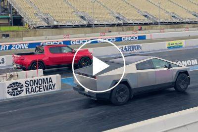 WATCH: Tesla Cybertruck Smokes Rivian R1T And GMC Hummer EV In A Drag Race