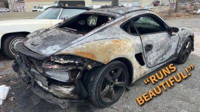 Extra-Crispy Porsche Cayman For Sale With Massive Fire Damage Runs Fine, Apparently - thedrive.com - state Massachusets