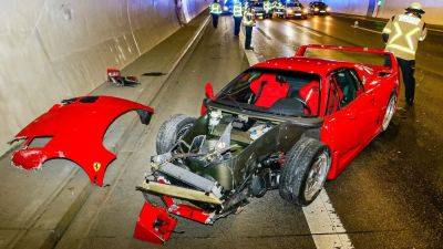 Ferrari F40's Front End Ripped Off In Highway Crash by Young Dealer Employee