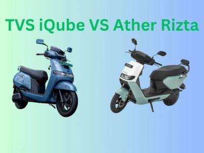 TVS iQube ST 3.4kWh Variant VS Ather Rizta Z Image Comparison - zigwheels.com